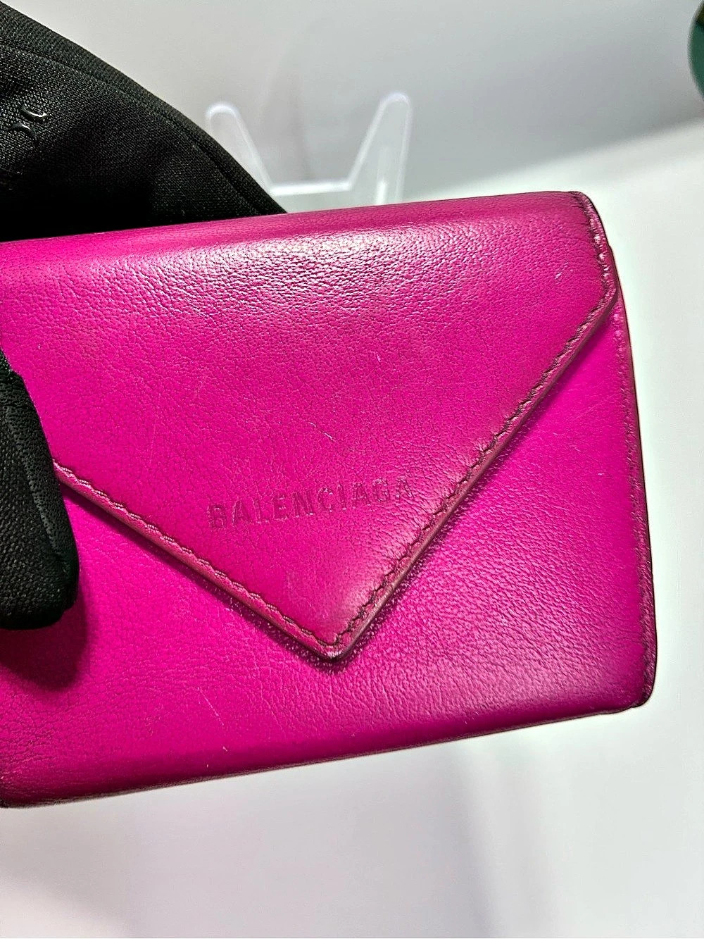 Balenciaga Papier Mini Wallet Pink Leather
